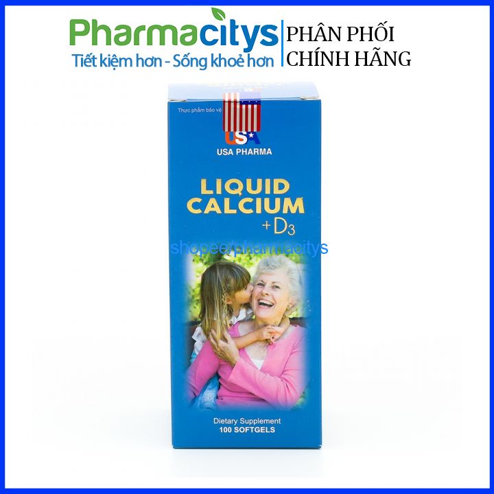 Viên uống bổ sung canxi Liquid Calcium D3 giúp chắc khỏe xương, phát triển chiều cao chai 100 viên
