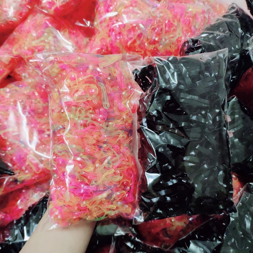 1 Lạng Chun Buộc Tóc Mix Màu Dùng 1 Lần