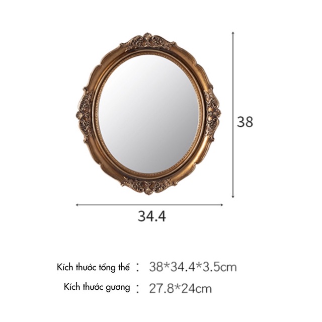 SỈ Gương Retro Gương Vintage tròn Gương Selfie Gương chụp ảnh Gương để bàn Gương treo tường Ảnh Thật