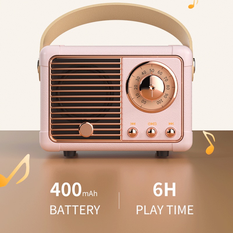 Loa Bluetooth H2 Phong Cách Retro Cổ Điển Kèm Phụ Kiện