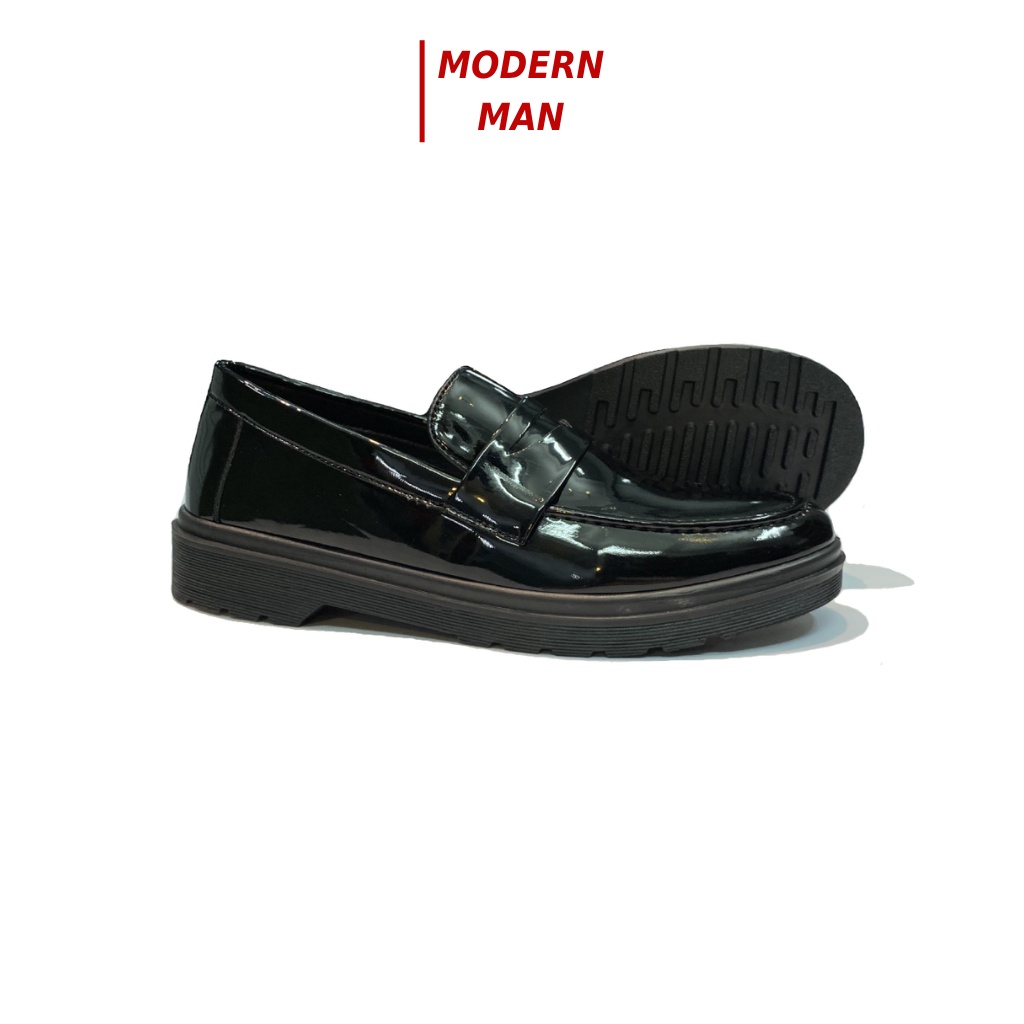 Giày Penny Loafer Da Bóng Đế Kếp Form Fit