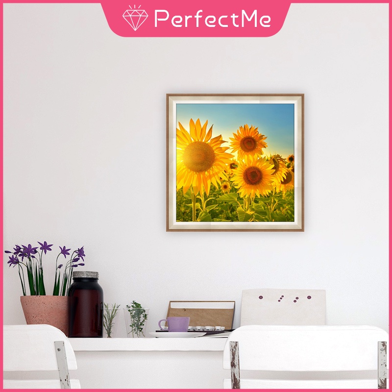 Bộ Tranh Đính Đá 5D Họa Tiết Hoa Hướng Dương Độc Đáo Kích Thước 30x30cm Trang Trí Nhà Cửa