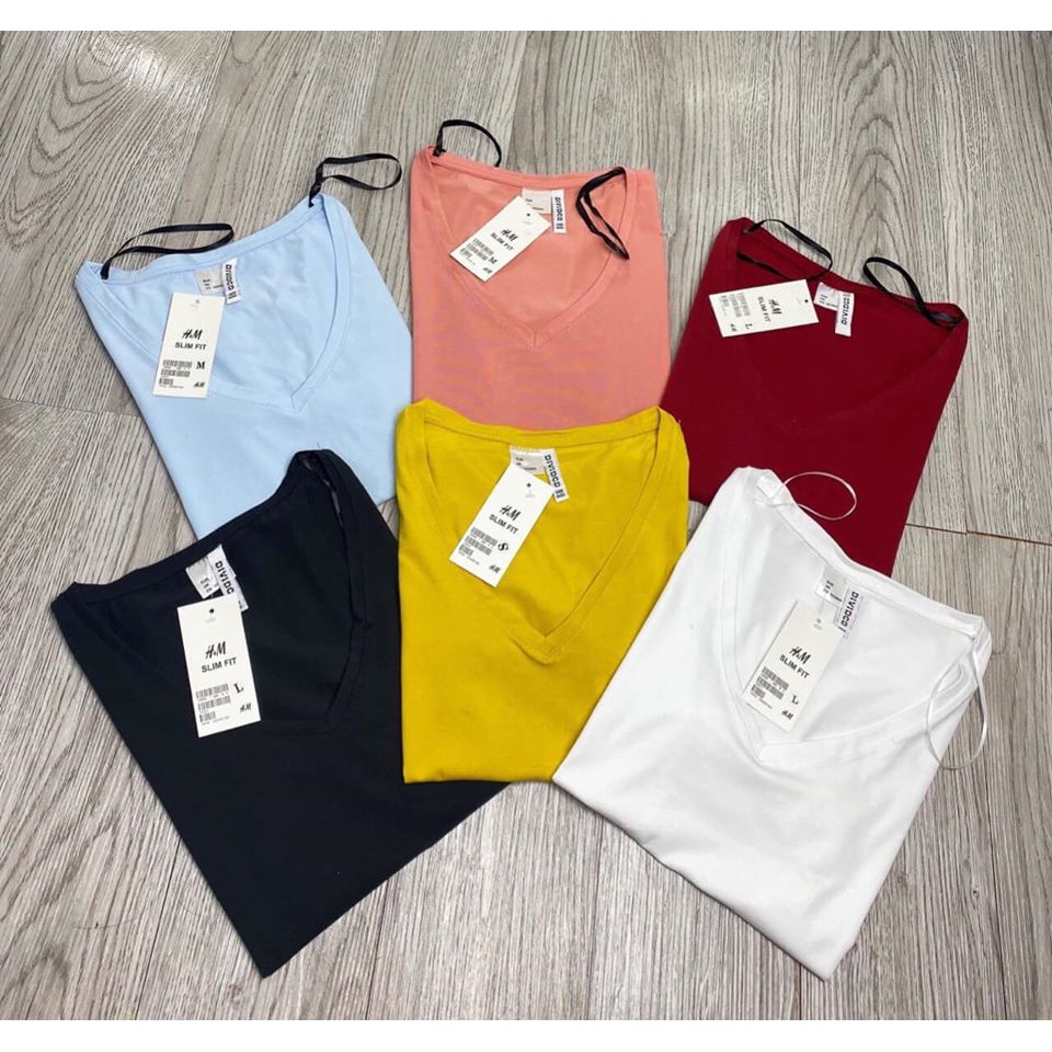 áo cổ tim trơn vnxk