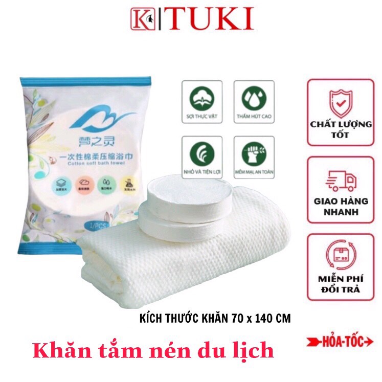 [ Size 140x70cm ] Khăn tắm nén du lịch chất liệu Cotton