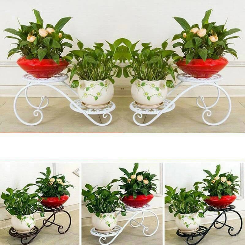 Kệ để chậu hoa 2 tầng bậc thang