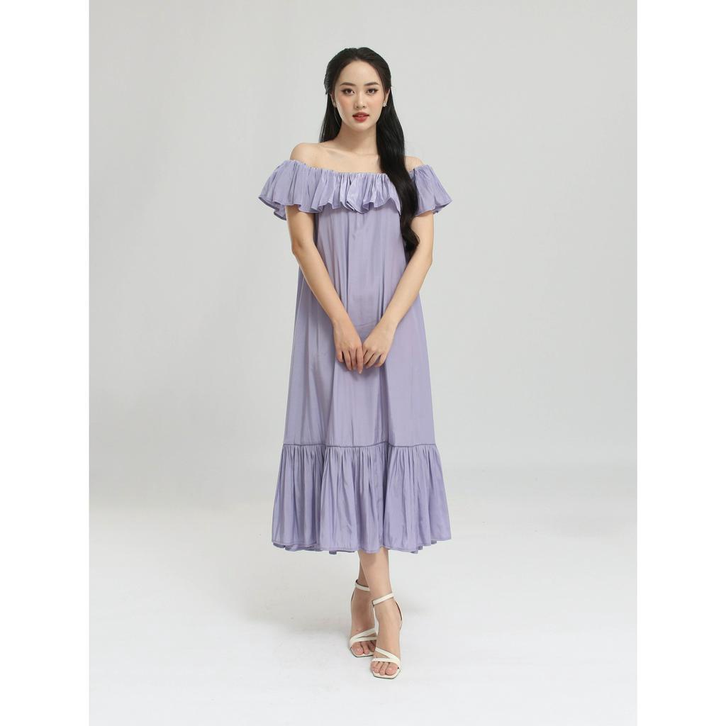 Váy maxi nữ VIỆTBROTHERS trễ vai cổ bèo 231VHU24