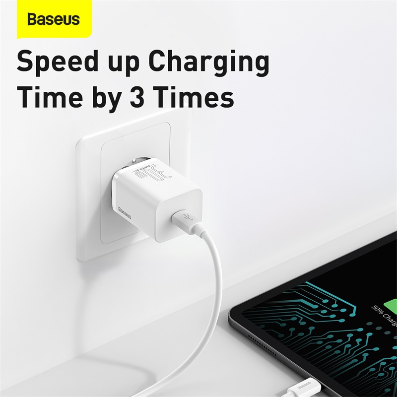 Củ sạc Baseus 30W Super Si USB C cho  12 11 Pro Type C QC 3.0 PD 3.0 Sạc nhanh Bộ sạc điện thoại di động Samsung Xiaomi