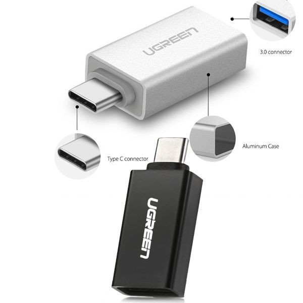 Đầu Chuyển Đổi Ugreen USB Type-C Sang USB 3.0 30155 - Hàng Chính Hãng