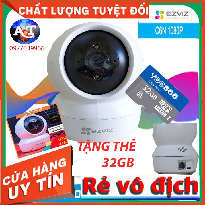 [kèm thẻ 64gb 32GB] camera Camera wifi Ezviz C6N 1080p(2M) - Hàng chính hãng