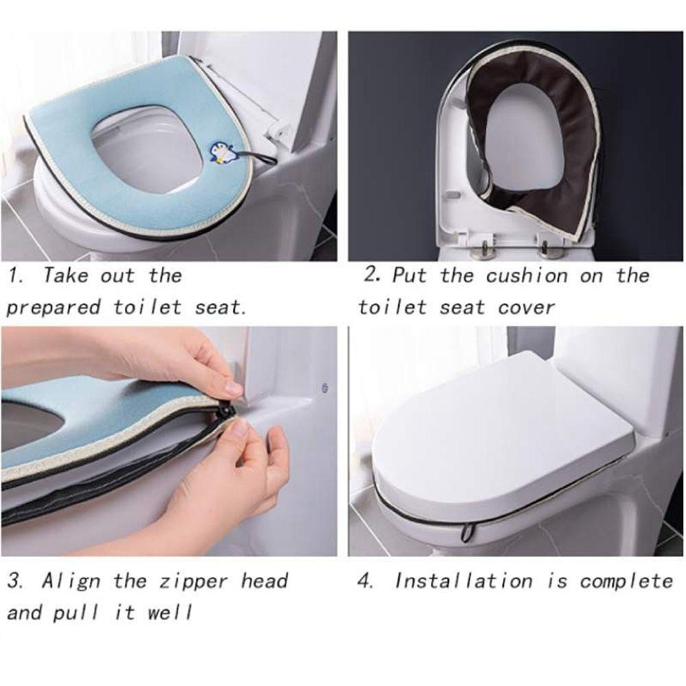 NICKOLAS Vỏ Bọc Bệ Ngồi Bồn Cầu Giữ Ấm Mùa Đông Thoải Mái Có Thể Giặt Sạch