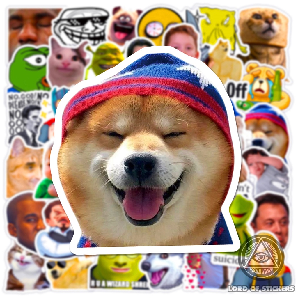 Set 50 Hình Dán Meme Sticker Vui Nhộn Hài Hước Chống Thấm Nước Trang Trí Mũ Bảo Hiểm, Điện Thoại, Ván Trượt, Laptop, Sổ