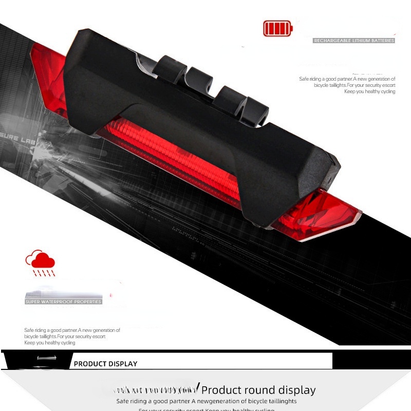 Đèn LED Cảnh Báo Ban Đêm Gắn Đuôi Xe Đạp Leo Núi Có Cổng Sạc USB
