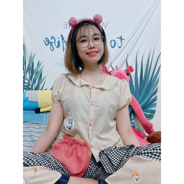 Bộ đồ ngủ, set tiểu thư mặc nhà chất lụa 100d mềm mịn, thoáng mát, mặc lên cute lắm nha.