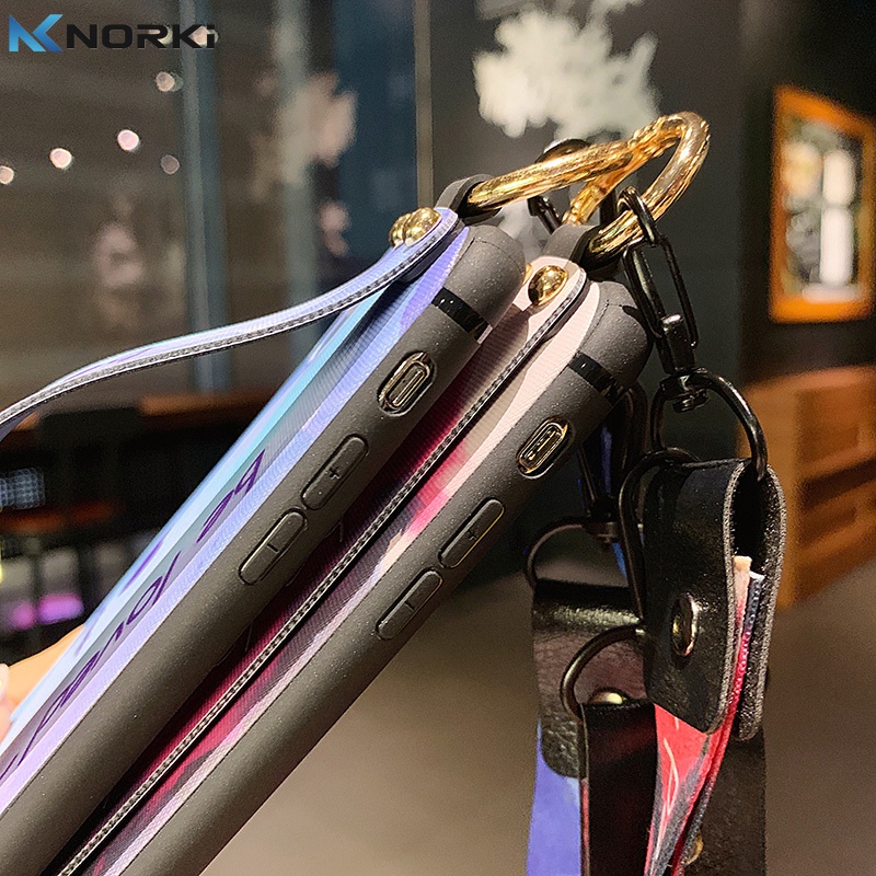 Ốp Điện Thoại TPU Mềm Hình Trái Tim Màu Nước Có Dây Đeo Cho Samsung Galaxy S8 S9 S10 S20 S30 S21 Plus S20FE S21 S30 S20 Ultra