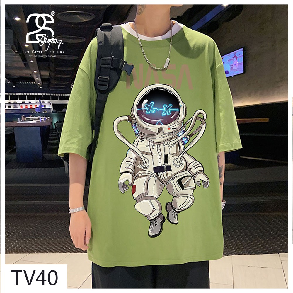 Áo Thun Nam 2s Clothing Cổ Tròn Form Rộng Streetwear Áo Phông Nam Form Rộng Basic Cotton Oversize In Phi Hành Gia TV40 | BigBuy360 - bigbuy360.vn