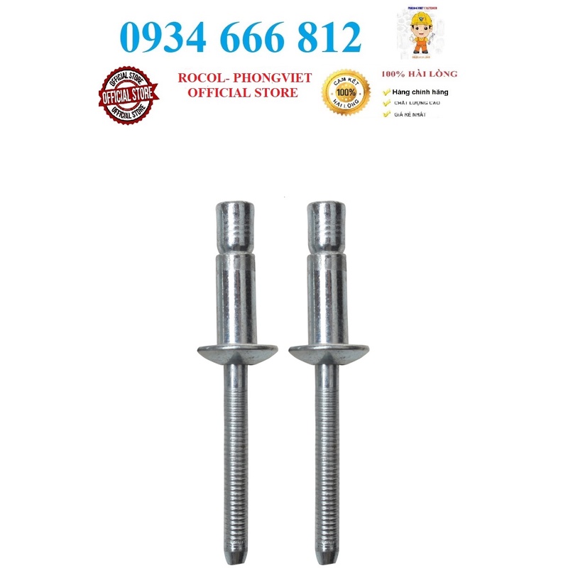 Combo 50c đinh rive thép đầu ống 6.4X14