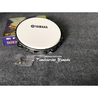 Lục lạc gõ bo Tambourine Yamaha màu trắng đục