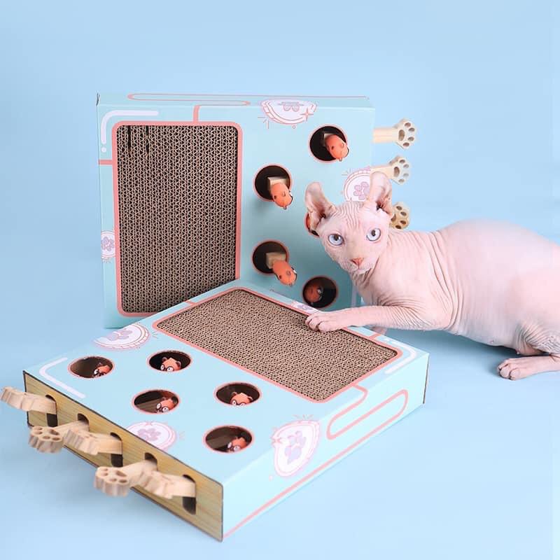Cào Móng Cho Mèo- Kèm Đồ Chơi Catpunch Tương Tác- Tặng Đồ Chơi Lò Xò