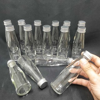 Chai thủy tinh 100ml (combo 8 cái) mẫu trụ cao nắp thiếc vặn màu bạc– Lọ đựng mật ong dầu dừa, nước mắm, thức uống