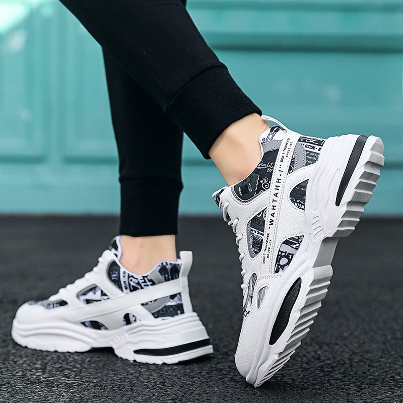 Giày sneakers thể thao nam - WATA họa tiết siêu chất thời trang Hàn Quốc GN117