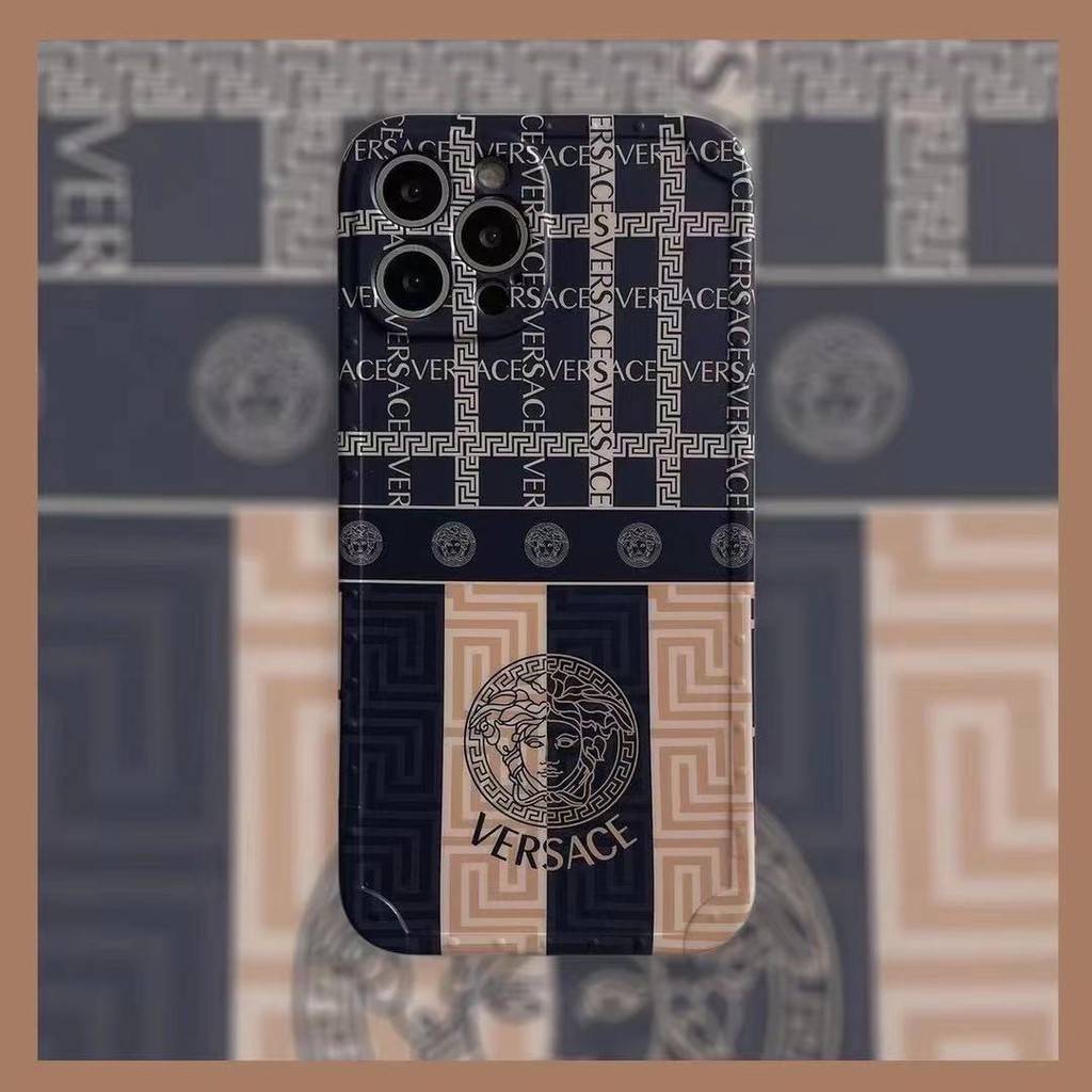 Ốp Điện Thoại In Logo Versace Cho iphone 11 Pro Max i11 7plus 8plus iX XR Xs Max SE 12 12Pro 12 Pro Max
