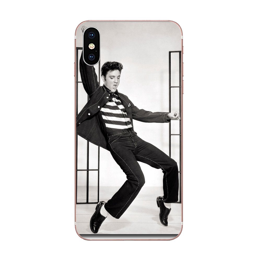 Ốp Điện Thoại Silicon Tpu Mềm Trong Suốt In Hình The King Of Rock Roll Elvis Presley Cho Iphone 11 Pro X Xs Max Xr 4 4s 5 5c 5s Se Se2 6 6s 7 8 Plus