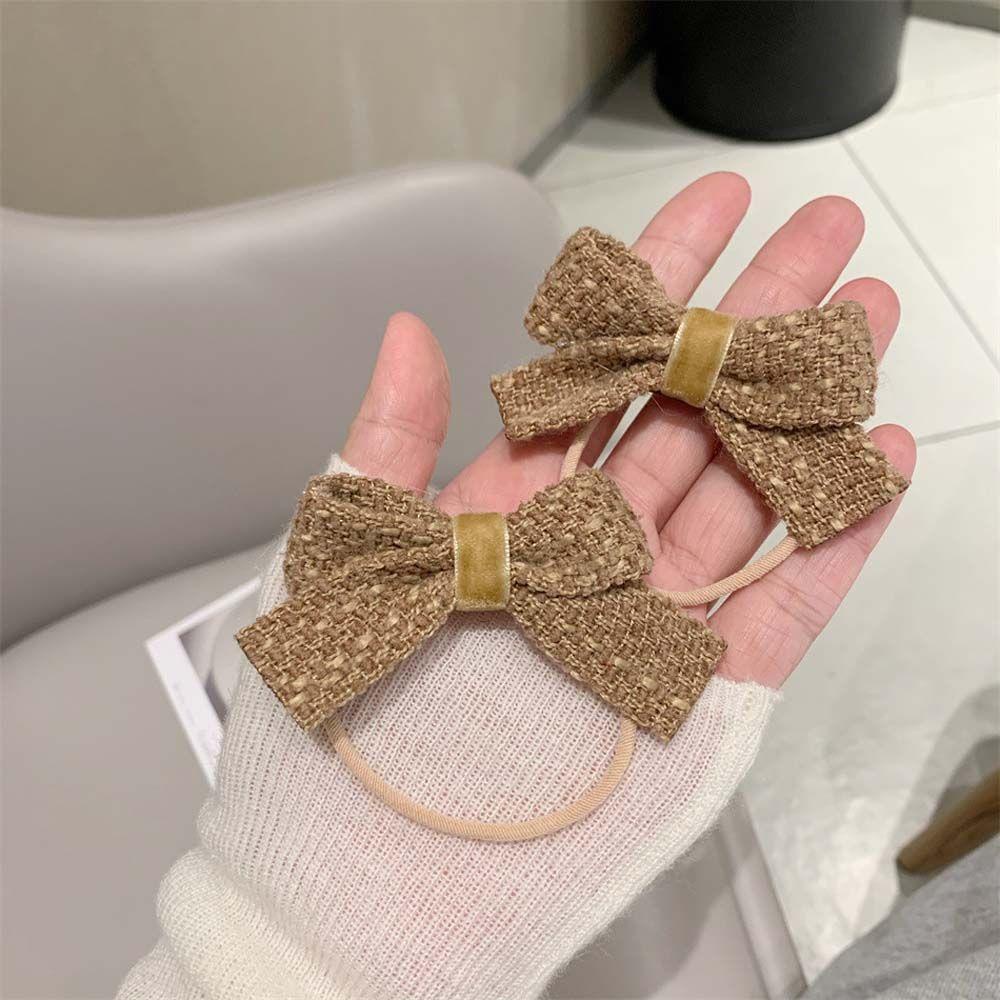 TWINKLE Dây Cột Tóc Đuôi Ngựa Co Giãn Đính Nơ Đơn Giản Phong Cách Hàn Quốc Cho Nữ