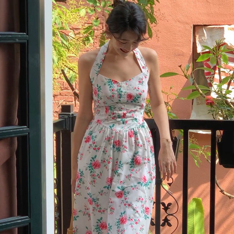 COZOK Đầm Hoa Không Tay Thiết Kế Quyến Rũ Cho Nữ