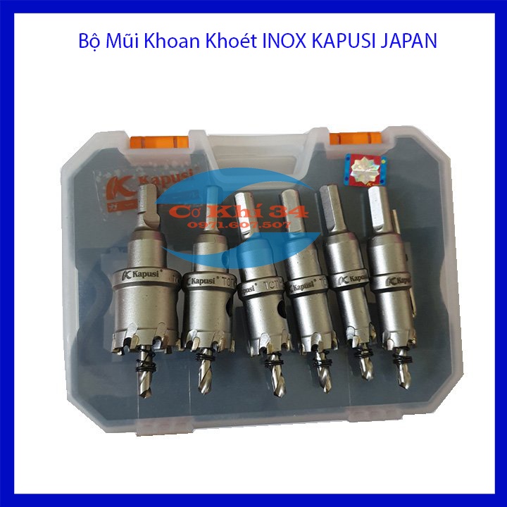 Bộ mũi khoan khoét inox, sắt , thép...6 cây KAPUSI JAPAN
