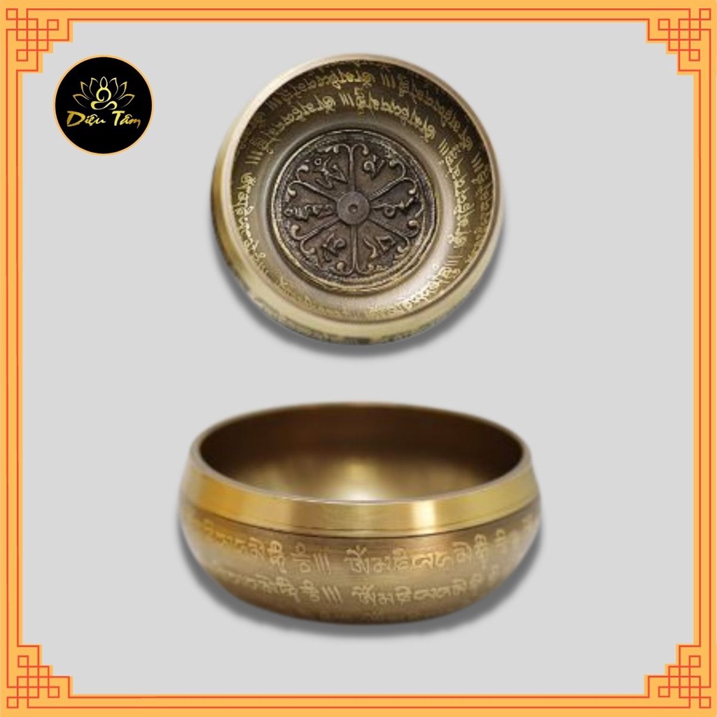 Chuông xoay Nepal thủ công handmade chọn mẫu kèm dùi da