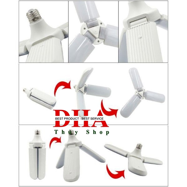 ĐÈN LED QUẠT 3 CÁNH 45W SIÊU TIẾT KIỆM ĐIỆN - THIẾT BỊ CHIẾU SÁNG THÔNG MINH CÓ THỂ ĐIỀU CHỈNH GÓC ĐỘ CÁNH