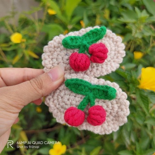 Kẹp Tóc Handmade Bằng Len Cherry