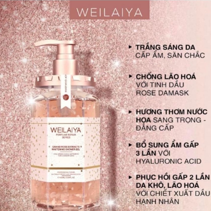 Sữa tắm trắng da cánh hoa hồng Weilaiya