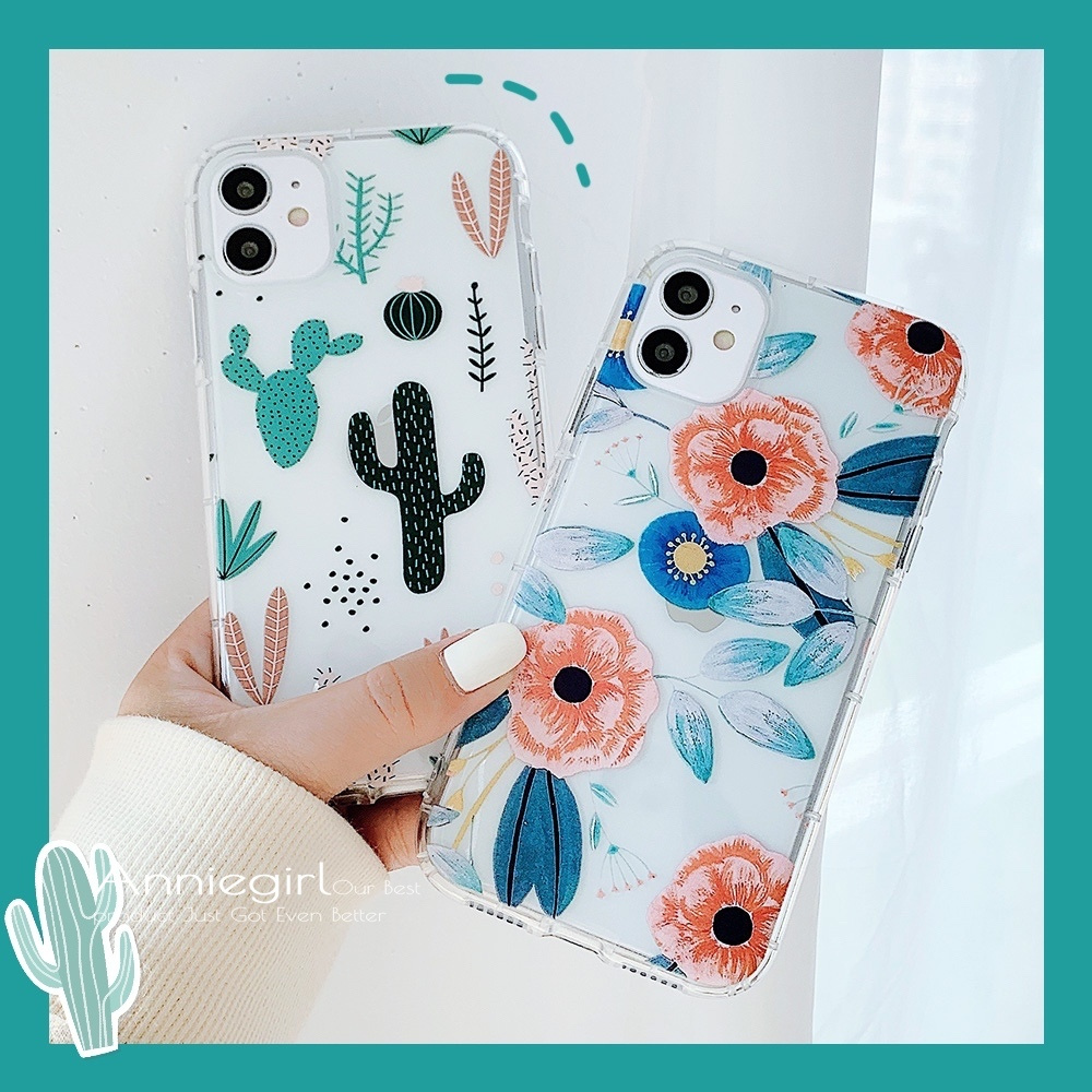 Ốp điện thoại TPU dẻo in họa tiết hoa lá/xương rồng xinh xắn cho IPhone 12 11 Pro Max XR Xs Max 6s 8 7 Plus | BigBuy360 - bigbuy360.vn