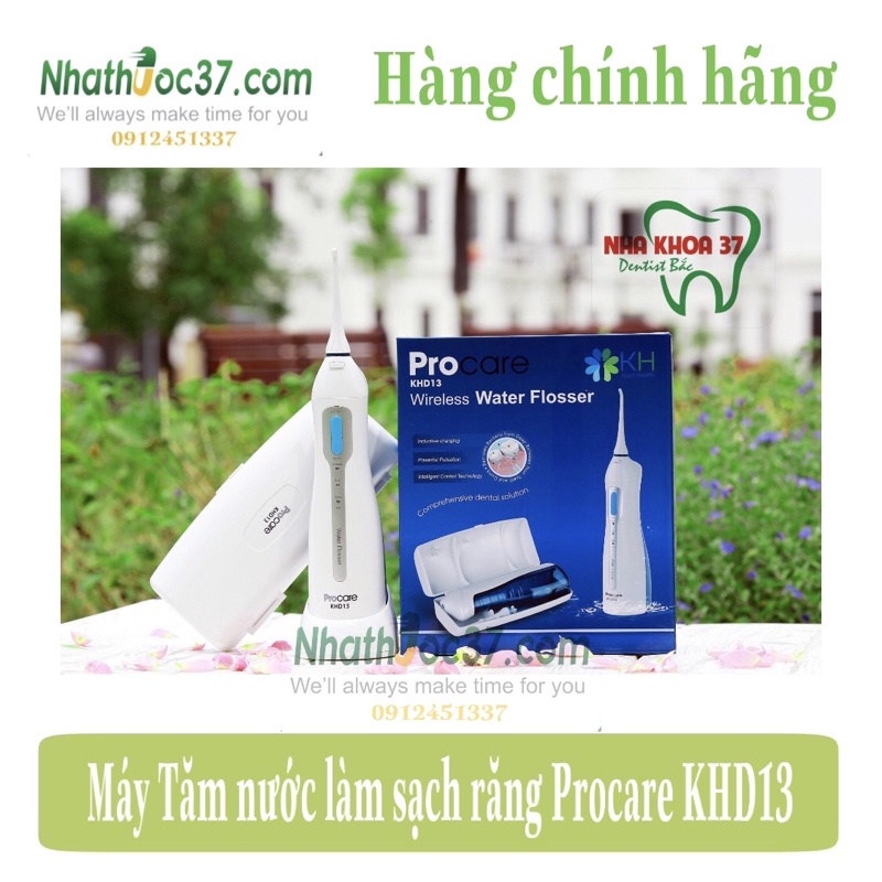 [DEAR SOCK] Máy tăm nước Procare KHD13 chính hãng bảo hành 1 năm, làm sạch vi khuẩn và mảng bám. Máy tăm nước du lịch