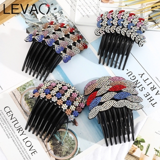 Lược Cài Tóc Bảy Răng Đuôi Ngựa Đính Đá Giả Kim Cương Lấp Lánh