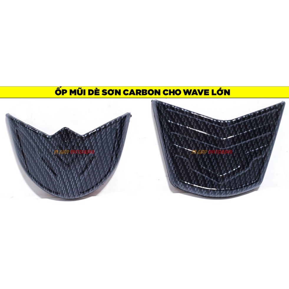 [ Wave A 2023] - Ốp Mũi Dè Trước Sau Vân Carbon cho Honda Wave A 2017 - 2018 -2019 – 2020 – 2021 – 2022 - 2023 Mới