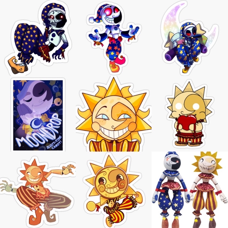 Sticker sun and moon 30-60 ảnh khác nhau /sticker game five nights