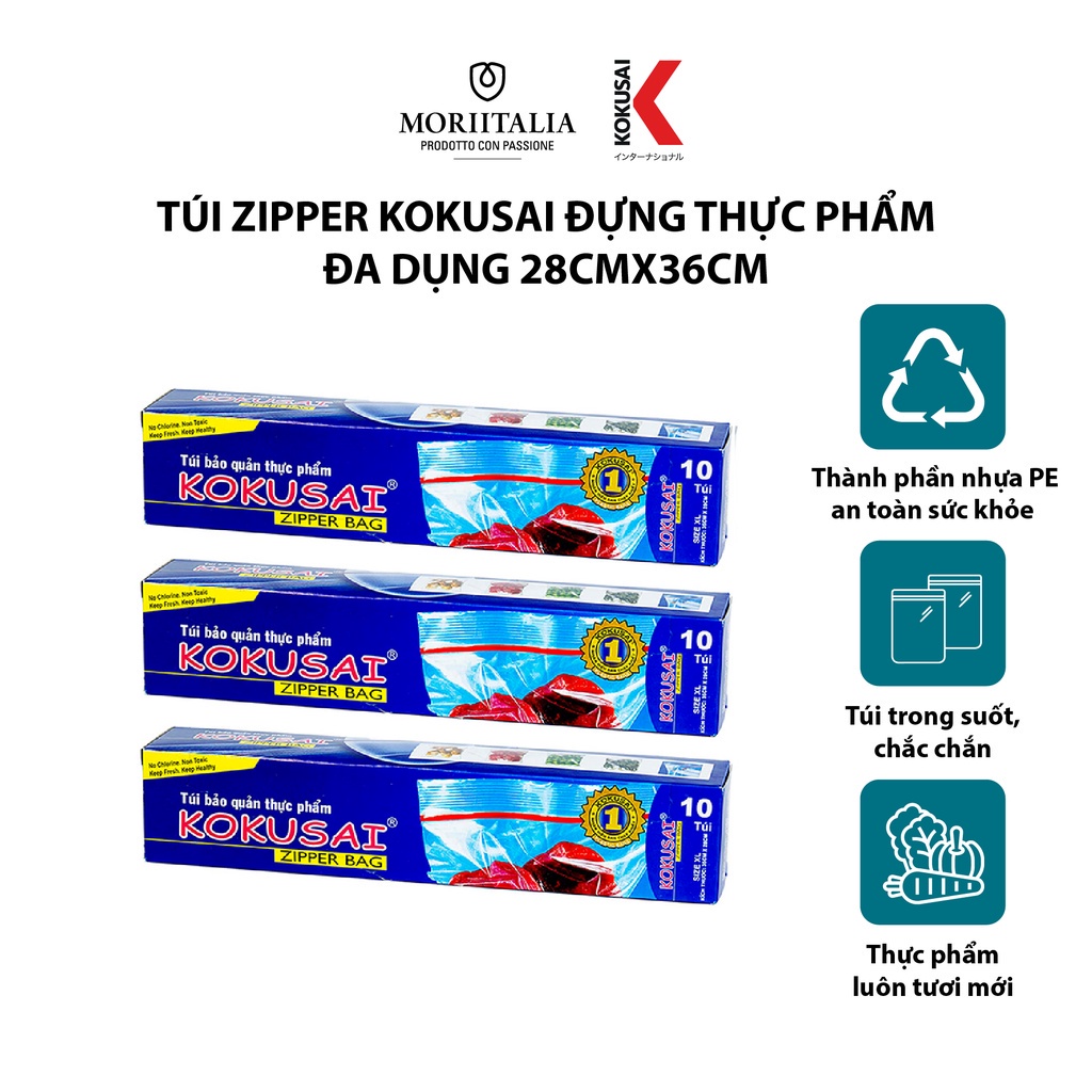 Túi Zipper Kokusai đựng thực phẩm đa dụng Moriitalia TZIP00000321