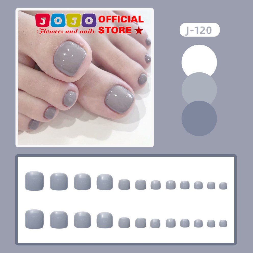 Móng chân giả, nailbox bộ 24 móng J120 kèm keo dán