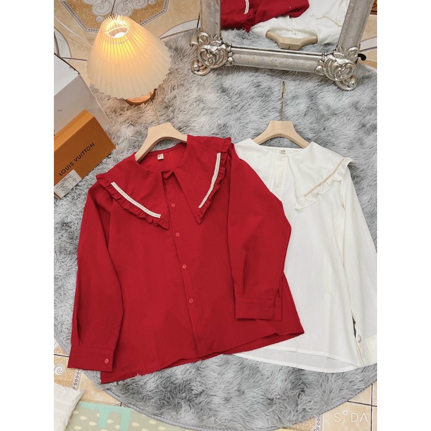 áo babydoll kaca tiểu thư tay dài cổ V A 203 freeship 1hittop