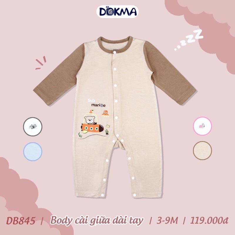 Bộ body dài tay Dokma cho trẻ sơ sinh
