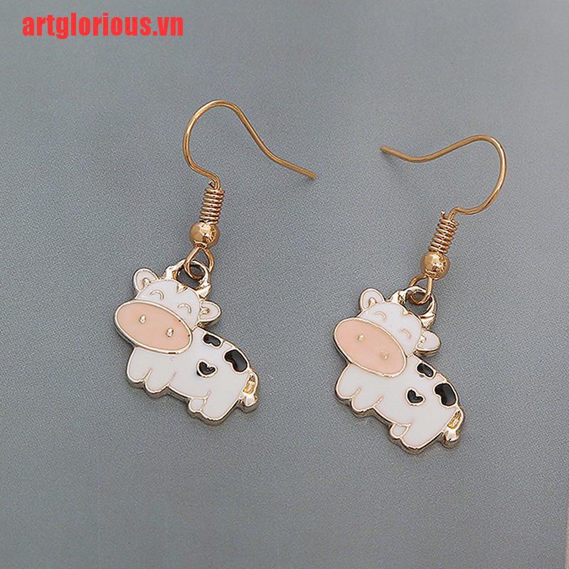 【artglorious】Fashion Cow Earrings Drop Dangle Jewelry Farm Animal Party Accesso