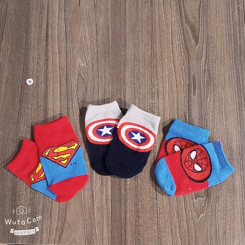 Combo 3 đồi Tất chống trượt hình Marvel cho bé (0- 3 tuổi) QATE03