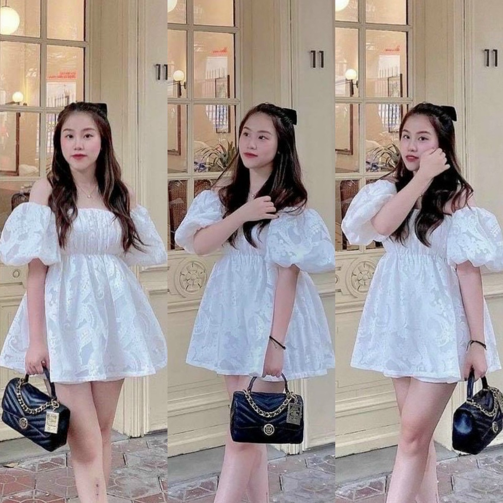 ĐẦM BABYDOLL HOA NỔI BẸT VAI
