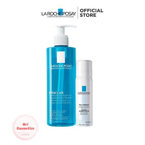 Bộ sản phẩm làm sạch và bảo vệ da dầu nhạy cảm La Roche-Posay Effaclar Gel