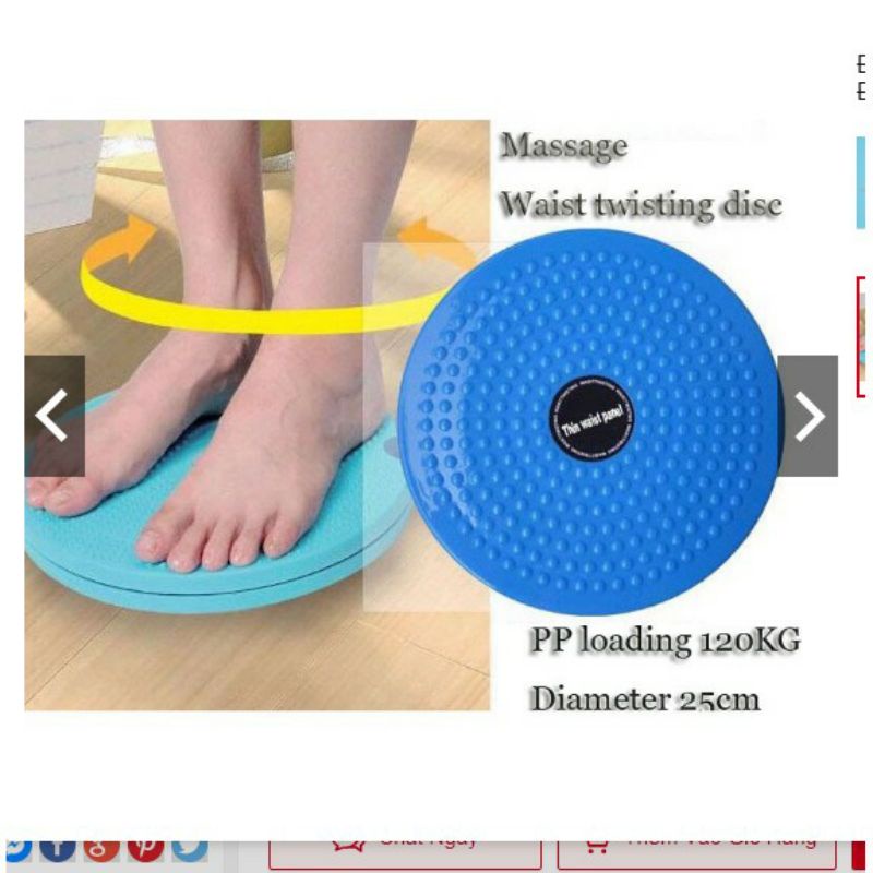 (AL)Đĩa xoay eo tập thể dục 360 độ bàn xoay tập cơ bụng eo thon giảm cân tại nhà phòng gym có hạt massage bàn chân#