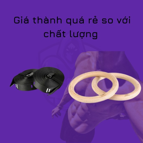 [GIÁ SIÊU RẺ] Rings - Vòng treo xà gỗ Bạch Dương 32mm kèm dây đánh số bản 38mm chuẩn Quốc Tế giá rẻ