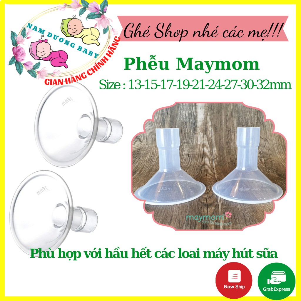 Phễu hút sữa chính hãng Maymom (phễu rời, giá 1 chiếc) các sz 13-15-17-19-21mm Chính Hãng Maymom, Tiêu chuẩn