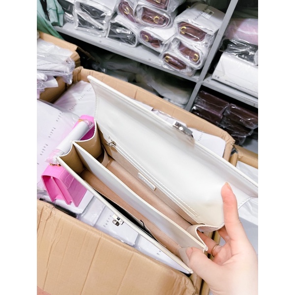 Túi pê rô vân rắn 2 ngăn size 24 chuẩn xuất sịn